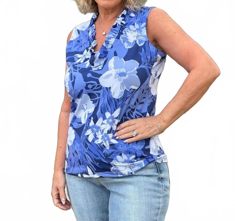 NEW ANA CLARE calla ruffle top in nolana